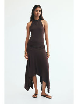 H&M - Women Brown Draped halterneck dress