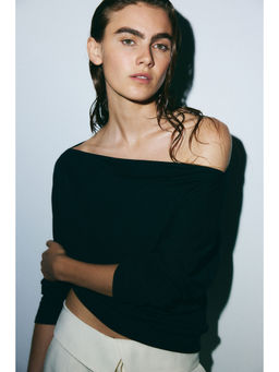 H&M - Women Black Boat-neck top