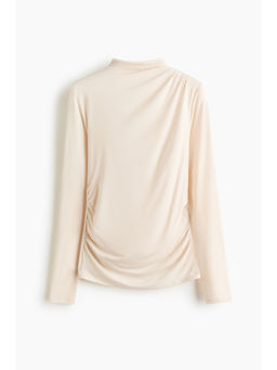 H&M - Women Beige Draped modal top