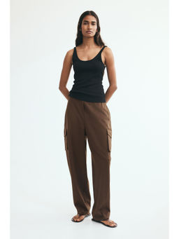 H&M - Women Brown Loose-fit cargo Pant