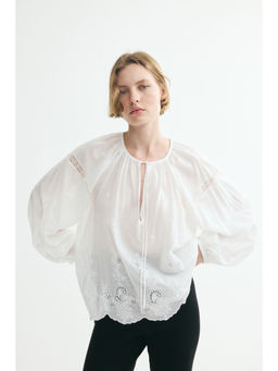 H&M - Women White Broderie anglaise blouse