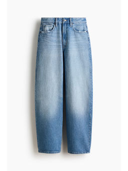 H&M - Women Blue Barrel High Waist Jeans