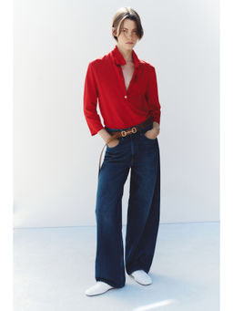 H&M - Women Blue Barrel High Waist Jeans