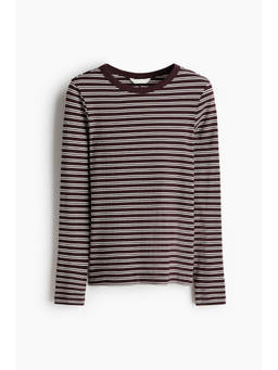 H&M - Women Red Long-sleeved ribbed top