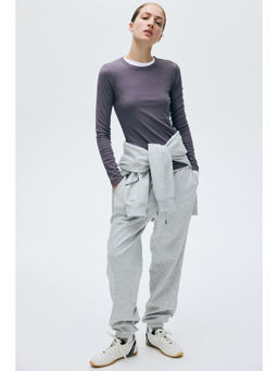 H&M - Women Purple Long-sleeved ribbed top