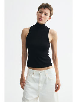 H&M - Women Black Turtleneck vest top