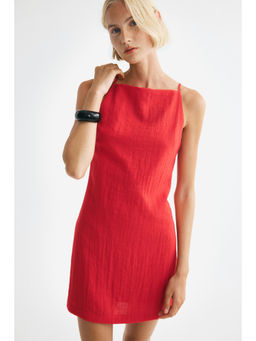 H&M - Women Red Sleeveless crape dress