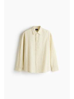 H&M - Men Yellow Relaxed Fit Cotton Shirt