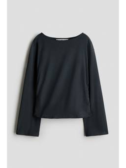 H&M - Girls Charcoal Boat-Neck Top