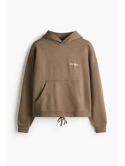 H&M - Men Beige Oversized Fit Motif-Detail Hoodie