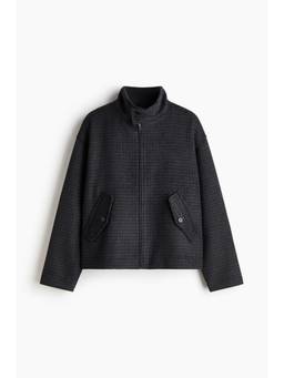 H&M - Men Grey Stand-Collar Wool-Blend Jacket
