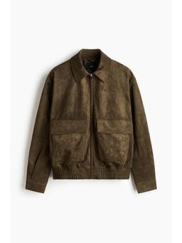 H&M - Men Green Napped Zip-Through Jacket