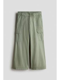 H&M - Girls Green Wide-Leg Cargo Trousers