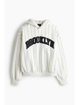 H&M - Men Grey Oversized Fit Motif-Detail Hoodie