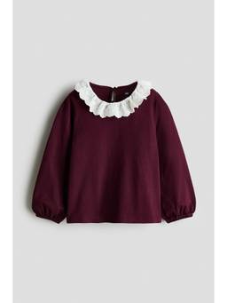 H&M - Girls Red Collared Cotton Top