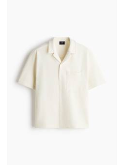 H&M - Men White Relaxed Fit Waffled Resort Shirt