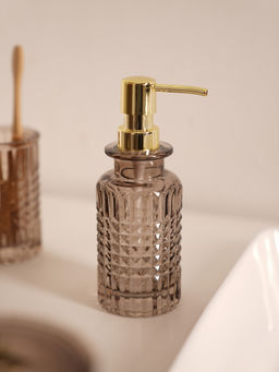 Pure Home + Living - Brown Diamond Texture Glass Soap Dispenser