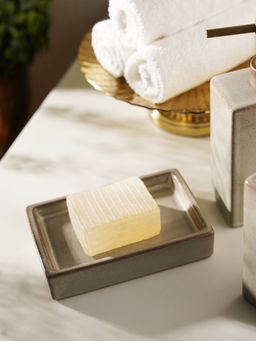 Pure Home + Living - Beige Glazed Stone Soap Dish