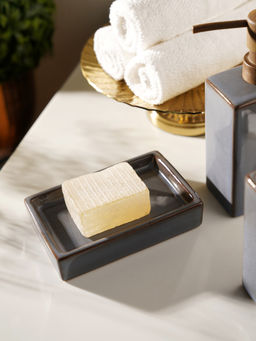 Pure Home + Living - Grey Glazed Stone Soap Dish