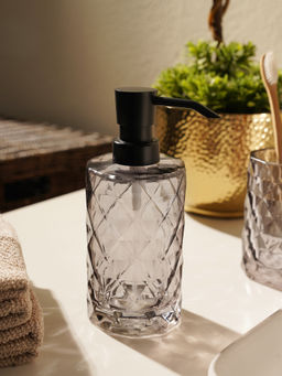 Pure Home + Living - Black Prism Texture Glass Soap Dispenser