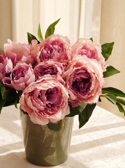 Pure Home + Living Peach Faux Peony Spray