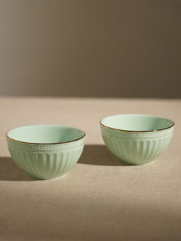 Pure Home + Living - Set of 2 Light Green Ceramic Small Bowls