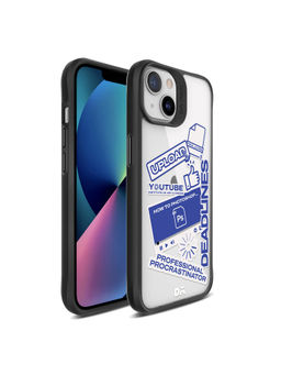 DailyObjects - Procrastination Loading Black Hybrid Clear Case Cover for iPhone 13 Mini 5.4 inch