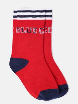 Blue Giraffe - Boys Red Patterned Above Ankle Socks