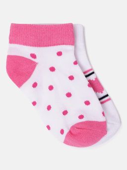 Blue Giraffe - Girls Pink Patterned Ankle Length Socks (Pack of 2)