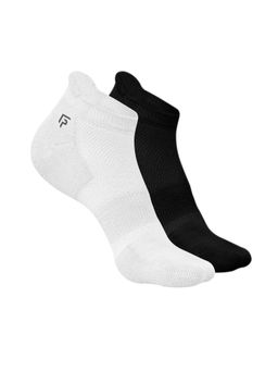 Footprints - White & Black Anti-Odour Bamboo Ankle Terry Socks (Pack of 3)