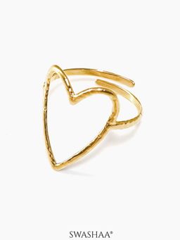 SWASHAA - Susana Heart 18K Gold Plated Finger Ring