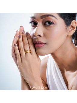 SWASHAA - Cala 18K Gold Plated Finger Ring
