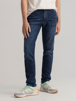 GANT - Men Blue Washed Slim Fit Jeans