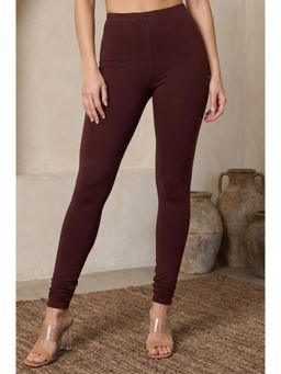 Aurelia - Women Maroon Solid/Plain Polyester Leggings