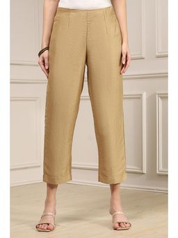 Biba - Women Beige Solid/Plain Viscose Pant