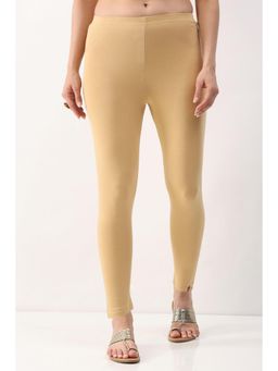 Biba - Women Beige Solid/Plain Cotton Lycra Leggings