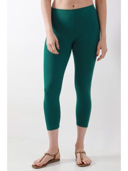 Biba - Women Green Solid/Plain Cotton Lycra Leggings