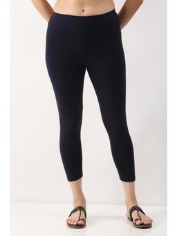 Biba - Women Navy Blue Solid/Plain Cotton Lycra Leggings