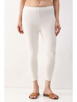 Biba - Women White Solid/Plain Cotton Lycra Leggings