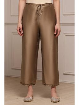 Biba - Women Gold Solid/Plain Polyester Pant