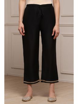 Biba - Women Black Solid/Plain Polyester Pant