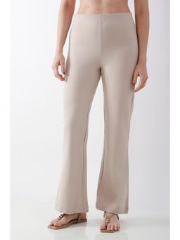 Biba - Women Beige Solid/Plain Viscose Blend Pant