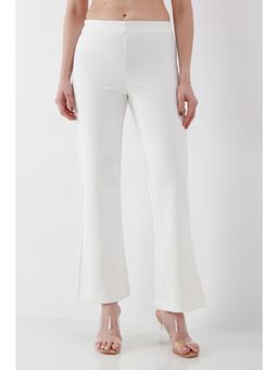 Biba - Women White Solid/Plain Viscose Blend Pant