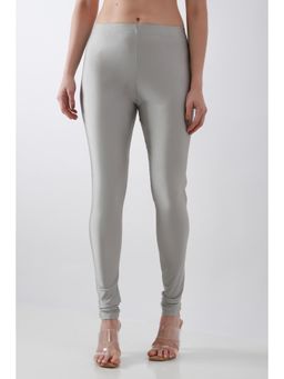 Biba - Women Grey Solid/Plain Nylon Elastane Leggings