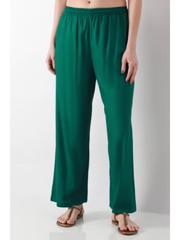 Biba - Women Green Solid/Plain Rayon Palazzo