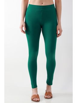 Biba - Women Green Solid/Plain Cotton Lycra Leggings