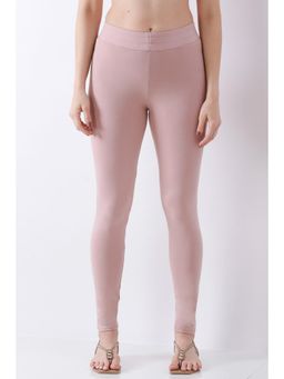 Biba - Women Pink Solid/Plain Cotton Lycra Leggings