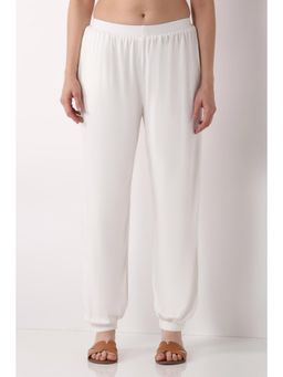 Biba - Women White Solid/Plain Viscose Blend Harem Pant
