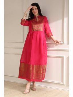 Biba - Women Pink Printed Polyester Blend Dress