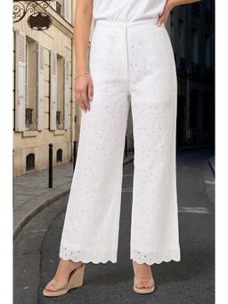 W - Embroidered Wide Fit Pure Cotton Pant